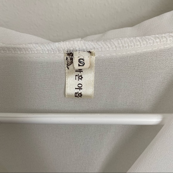 Size S Business Casual Sheer White Blouse - Picture 3 of 3